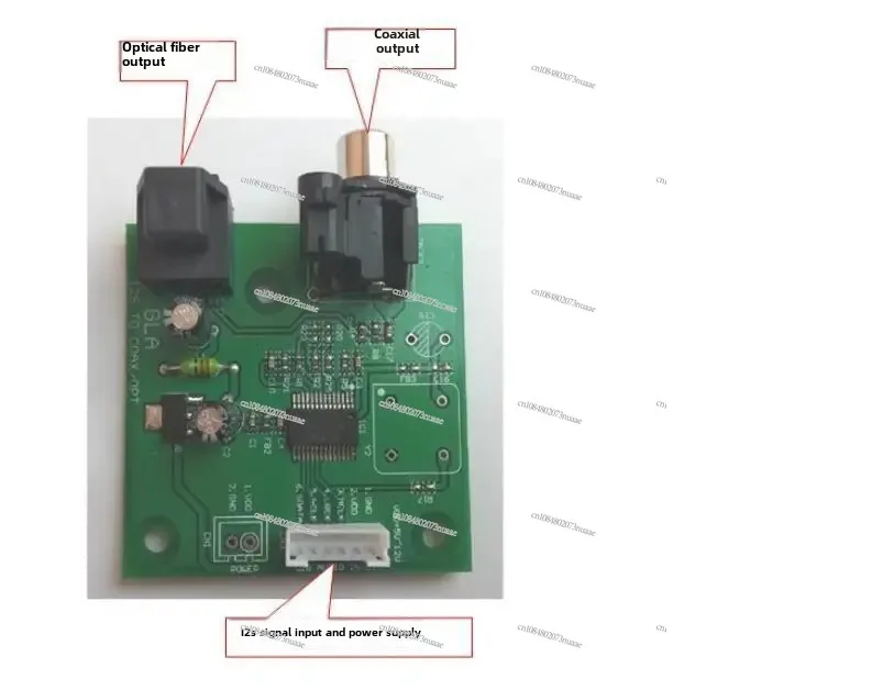 I2S To SPDIF Coaxial Fiber Output Board/ IIS Input Coaxial DC 5V-12v Power Support Sampling 44.1K~192K