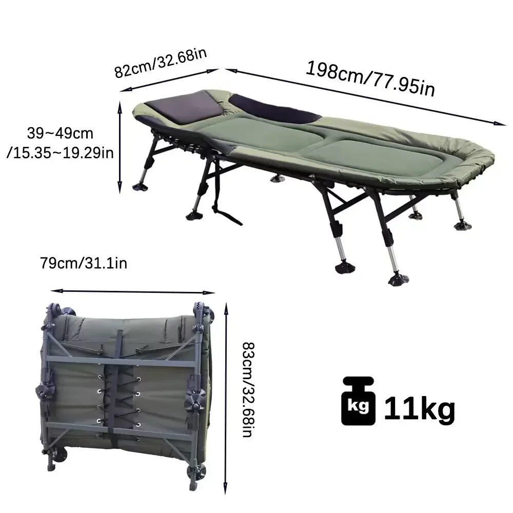 Folding Bed Chair Household Portable Ultra Light Sitting Sleeping Sofa And Reclining Self Driving Outdoor Folding