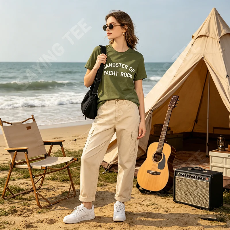 Gangster of Yacht Rock Grafik-T-Shirt Y2k Streetwear Personalisiertes Musik-Konzert-Slogan-T-Shirt Humor Yacht Rock Musik-Fans Kleidung – Detail 4