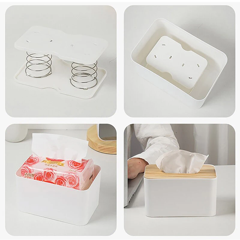 Creative Spring Holder Tissue Box Automatic Lift Spring Loaded Tissue Box Tissue Spring Bracket Car Tissue Box Spring Holder