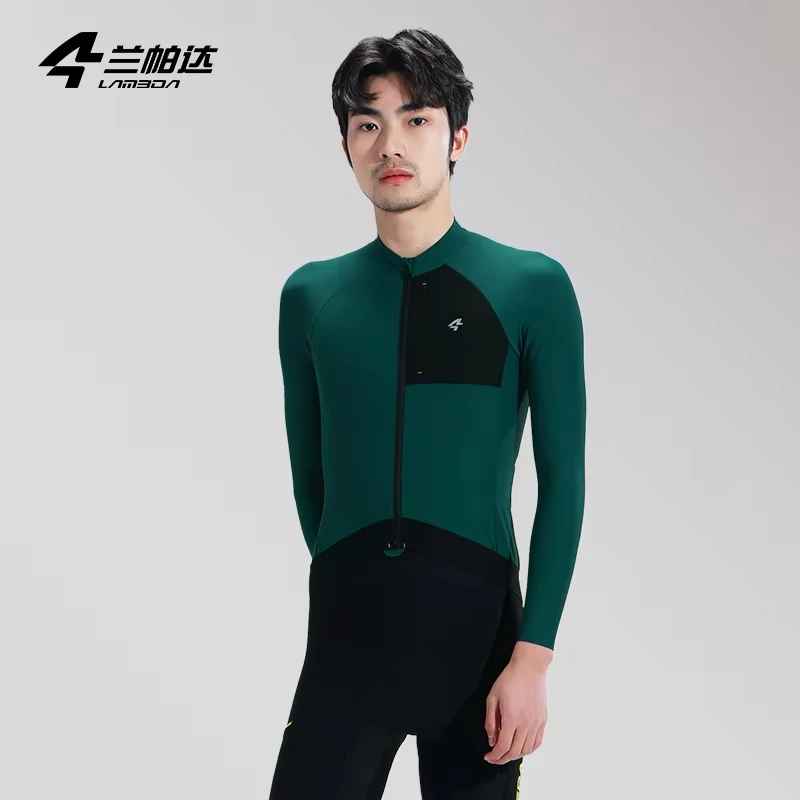 LAMEDA Spring and Autumn Thickened Long-sleeved Cycling Jersey Men's Road Cycling Top With Three Pockets For Cycling Equipment