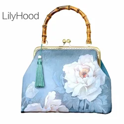 Handmade Female Chinese Old Luxury Design Messenger Bag 2024 Women Vintage Retro Chic Floral Fringes Bamboo Handle Shoulder Bag