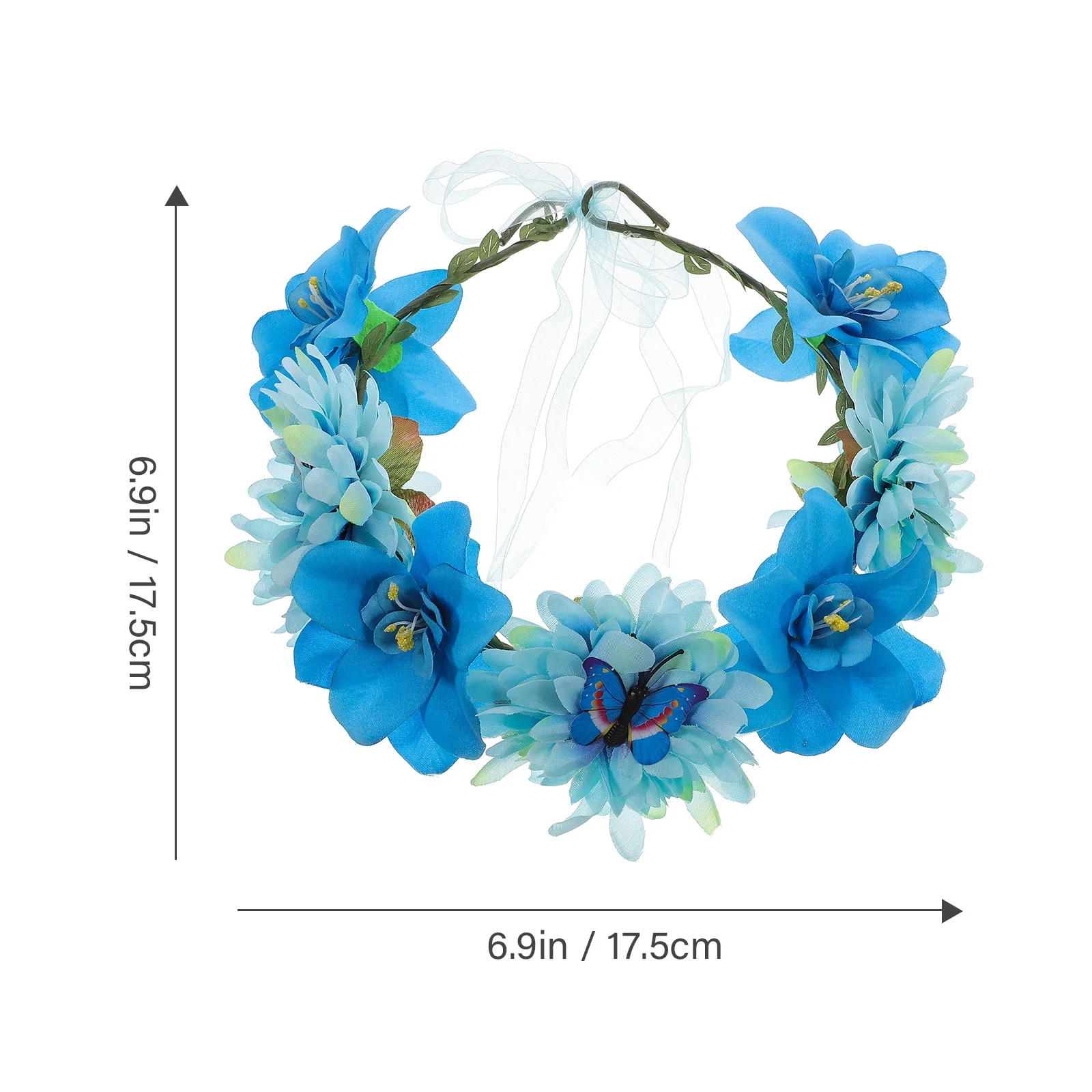 إكليل شعر بوهيمي على شكل زهرة صناعية على شكل تاج بألوان زاهية وعصابة رأس على شكل زهور لحفلات الزفاف والمهرجانات والسفر على الشاطئ