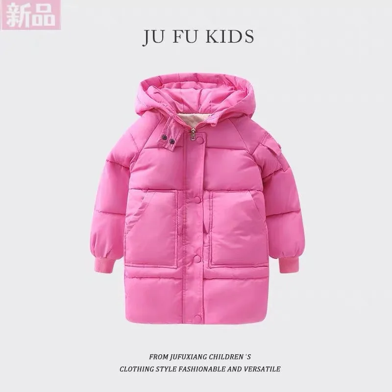2026 Winter Kids Coats Cotton Coats Boy Girls Medium-length Cotton Coats Children Winter Clothes Thickened and Warm 3-14Y ears