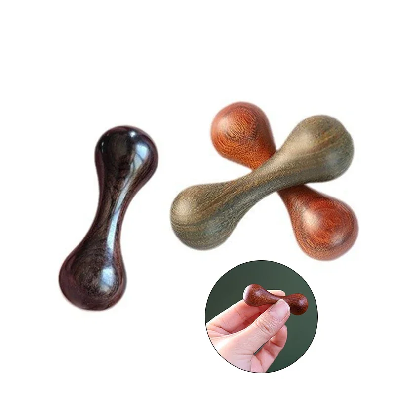 Wood Knucklebone Decompression Toys Polishing Sandalwood Hand Spinner Anxiety Stress Relief Rotate Finger For Party Gift