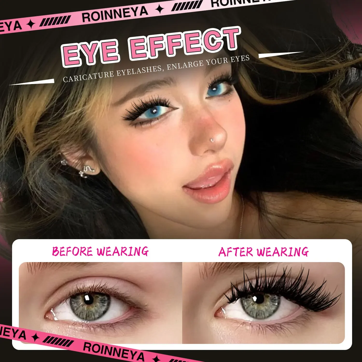 Veltrinay Manga Lashes Fluffy Soft 3D Mink False Lashes Wispy Soft Cross Volume & Natural Reusable Cruelty-Free Fake Lash Makeup