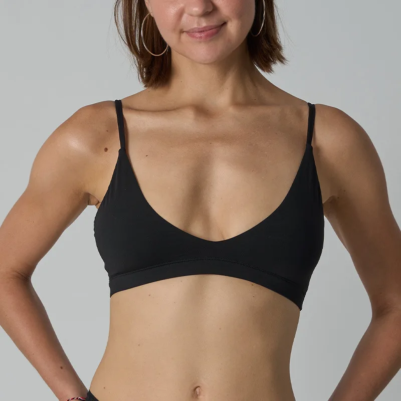

Wireless Ultra-Thin Sports Bra – Double Layer Barely-There, Deep V & Seamless for Sexy Comfort Fit