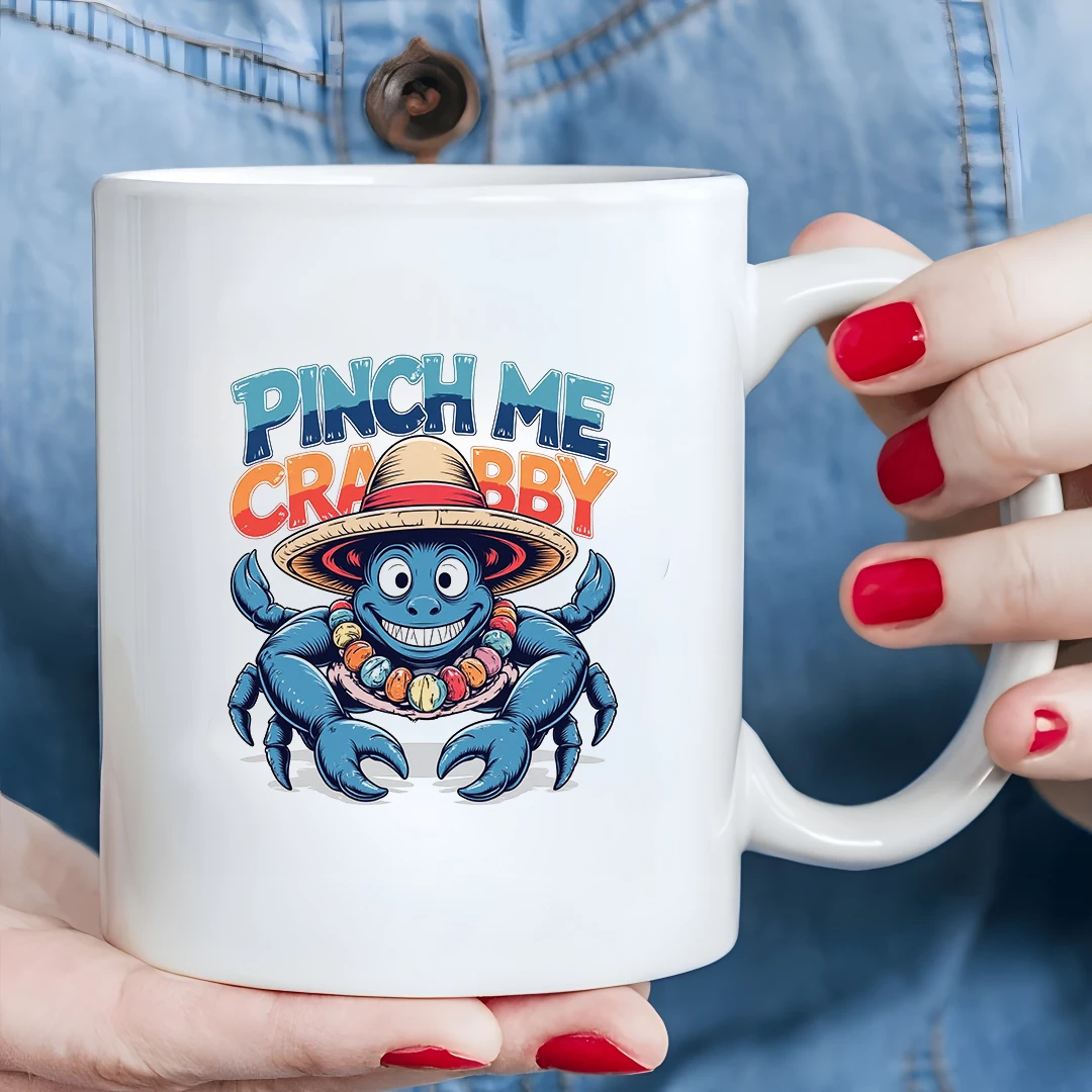 

11oz Cartoon Crab Mug + Adorable Christmas Gift + Kids Family Office Cup