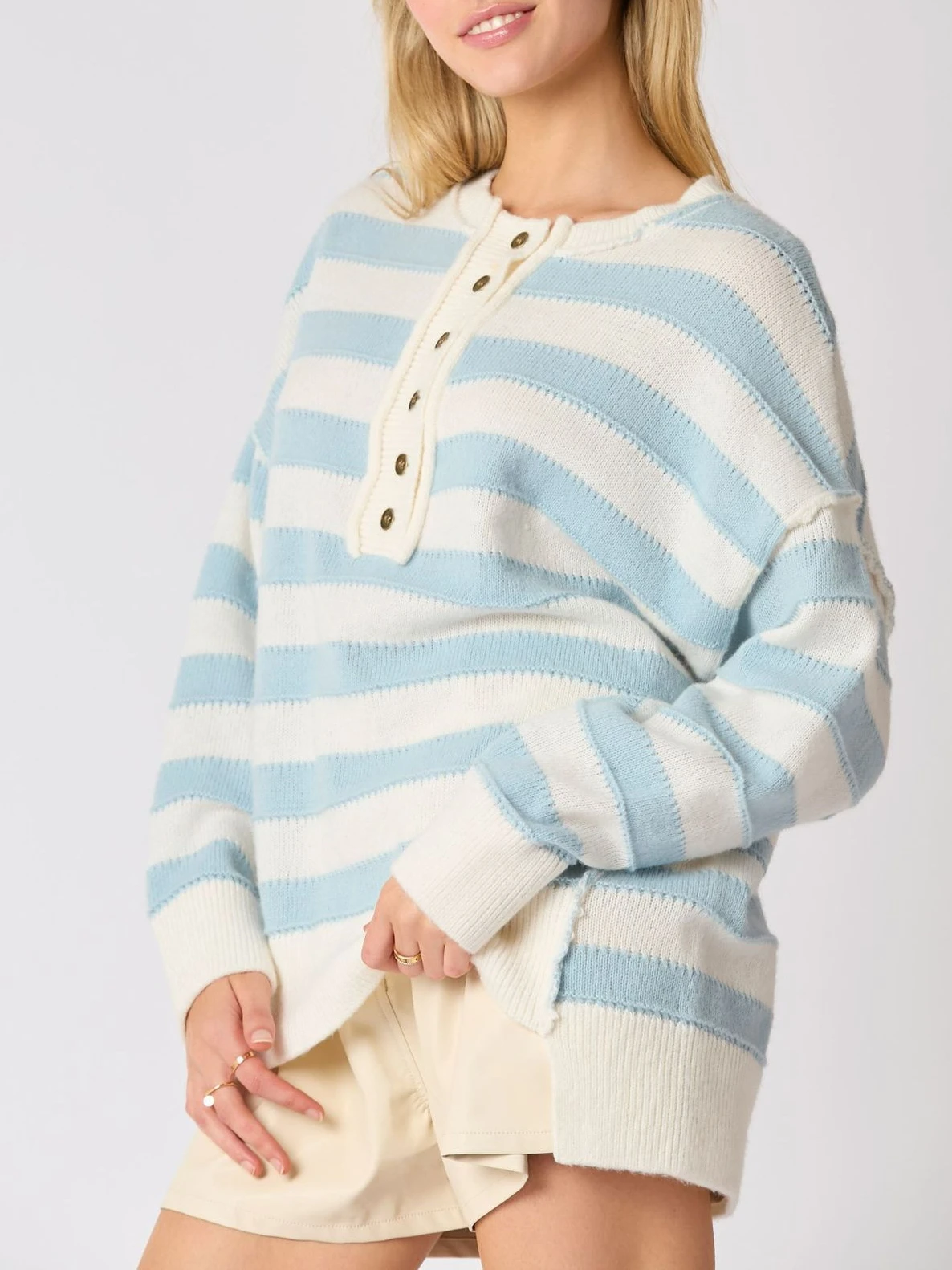 

Striped Contrast Color Stitching Long-sleeved Knitted Sweater Women 2024 Fashion Loose Casual Pullover Sweaters Versatile Tops