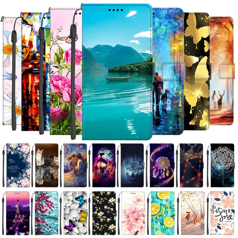 Leder Magnetic Cases Für Xiaomi Redmi Hinweis 9S Telefon Flip Brieftasche Abdeckung Für Redmi Hinweis 9 Pro Taschen 8T Buch Gemalt Fundas Note8T