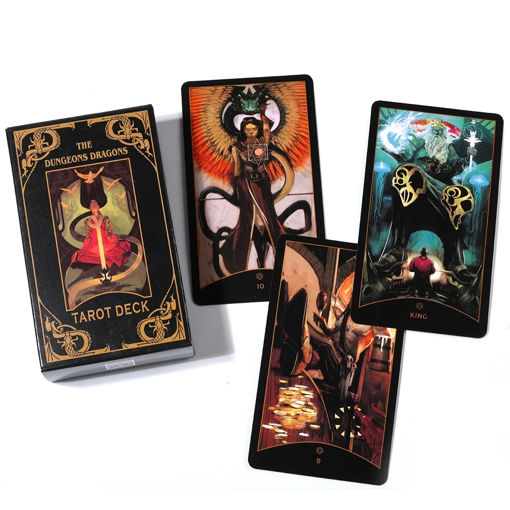 The Dungeons & Dragons Tarot 78-Card Deck شخصيات ومخلوقات مع أركانا الرئيسية والطفيعة من التارو