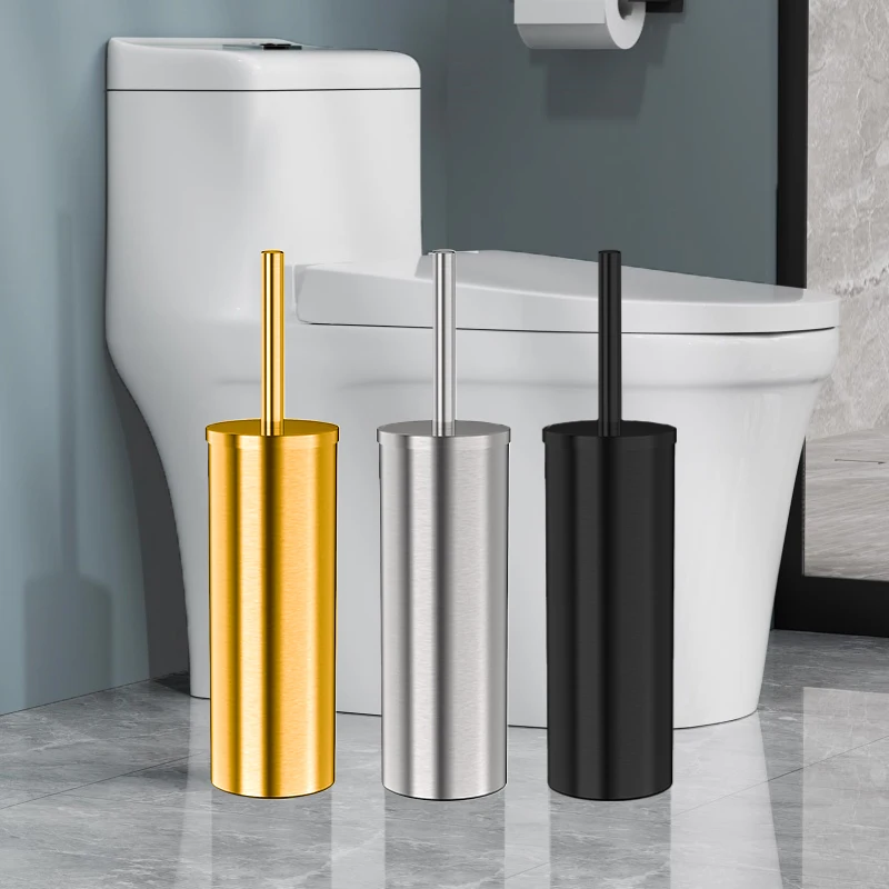 

Stainless Steel Freestanding Toilet Bowl Brush and Holder With Long Handle for Bathroom Storage Organization Deep Cleaning Brush