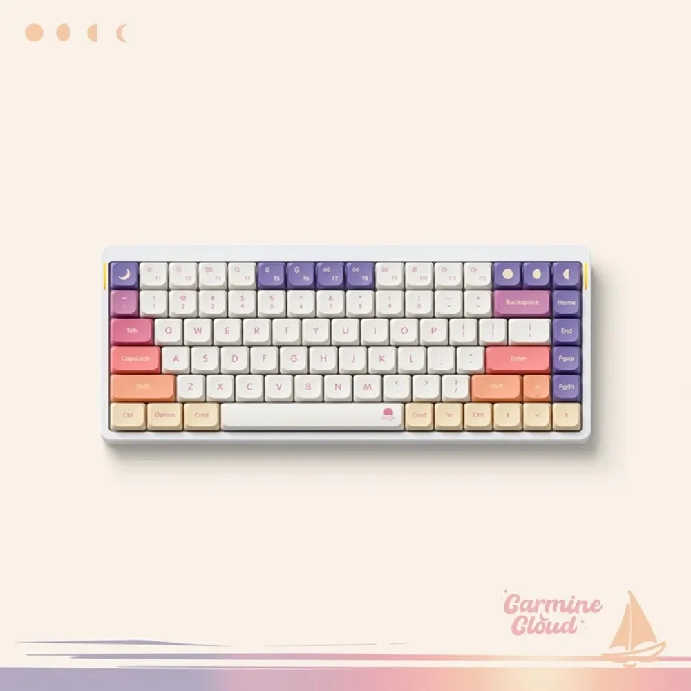 Imagem -03 - Nuphy Carmine Cloud Nsa Keycaps Perfil Nsa Carmine Cloud Pbt Teclas Pbt de Baixo Perfil Duplo-shot Adequadas para Air75 Air96 Air60