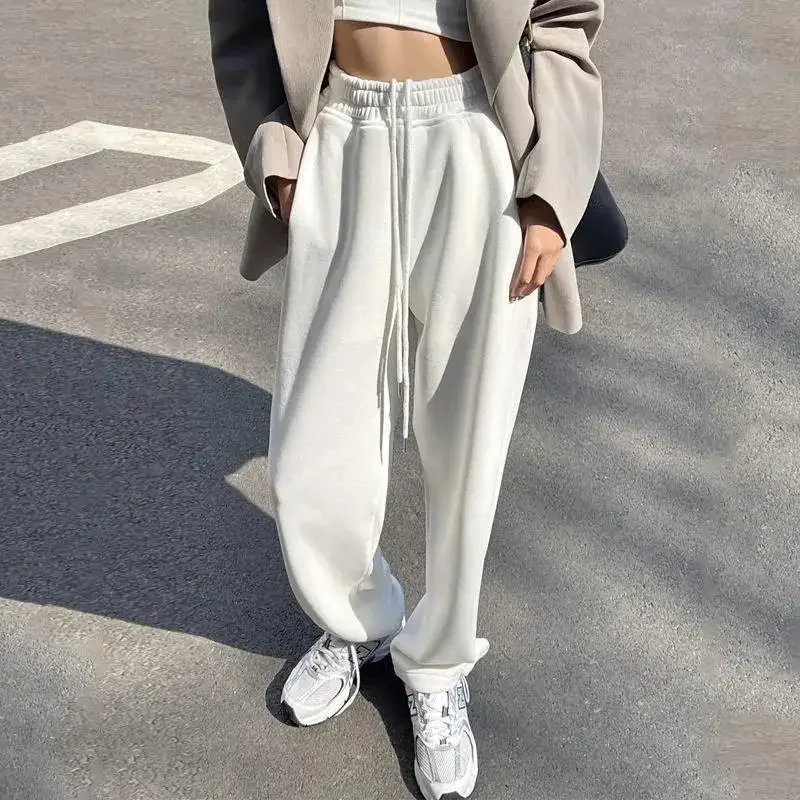 

Deeptown Baggy Sports Sweatpants Woman Oversize Casual Jogger Korean Fashion Loose Pants America Jogging White Straight Trousers