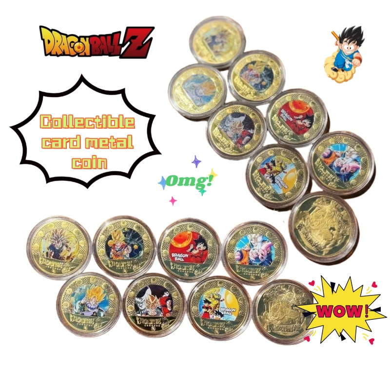 New Dragon Ball Son Goku Vegeta Frieza Maestro Muten Commemorative Coin Creative Personality Collectible Card Metal Coin Gift