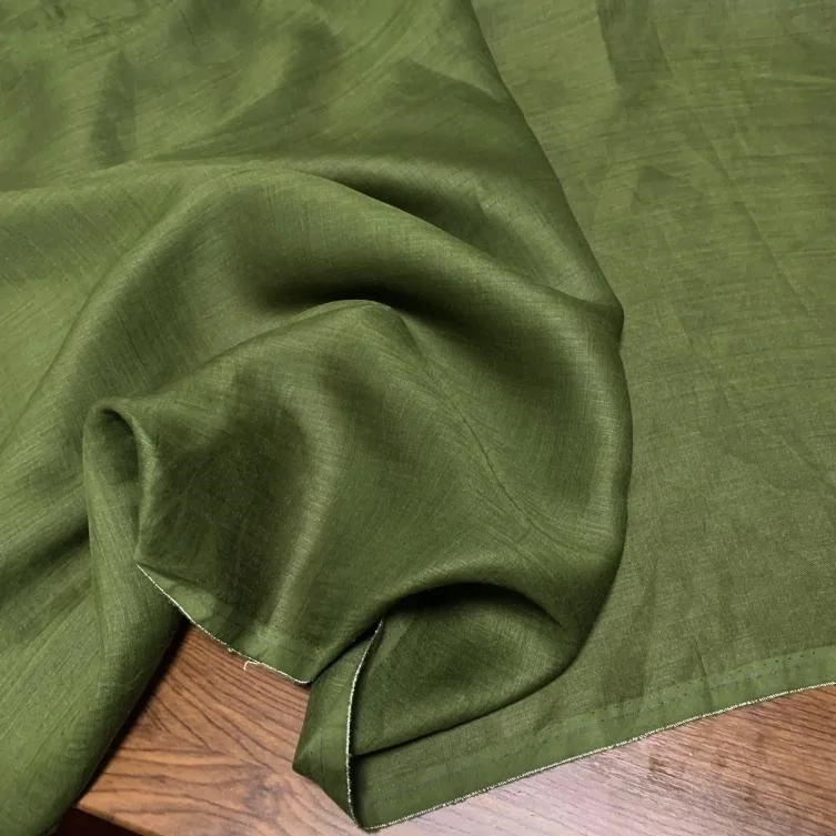 Traditional Ramie Linen Fabric Ancient Chinese Clothing Dress Pants 100% Pure Linen Clothing Fabric Grass Green