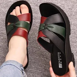 Women's High Heel Wedge Slippers 2023 Summer Retro Open Toe Slides Shoes for Women Outdoor Casual Ladies Slippers Female Sandals