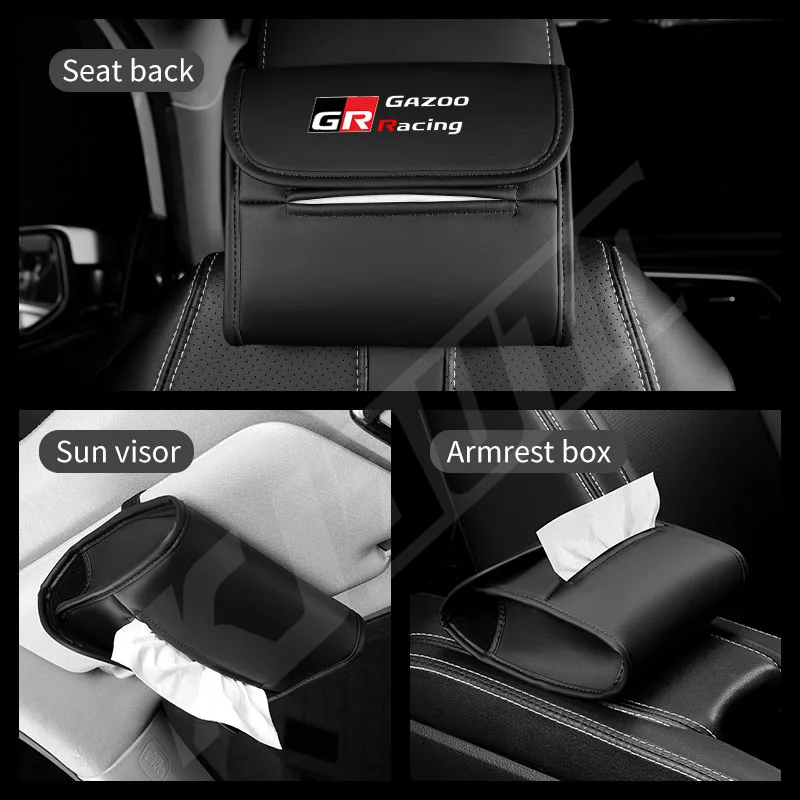 1Pcs Portable Leather Car Tissue Box Sun Visor Hang Bag Towel Hanging Case Soft For Toyota GR Sport CHR Yaris Hilux Rav4 Supra 1Pcs Portable Leather Car Tissue Box Sun Visor Hang Bag Towel Hanging Case Soft For Toyota GR Sport CHR Yaris Hilux Rav4 Supra