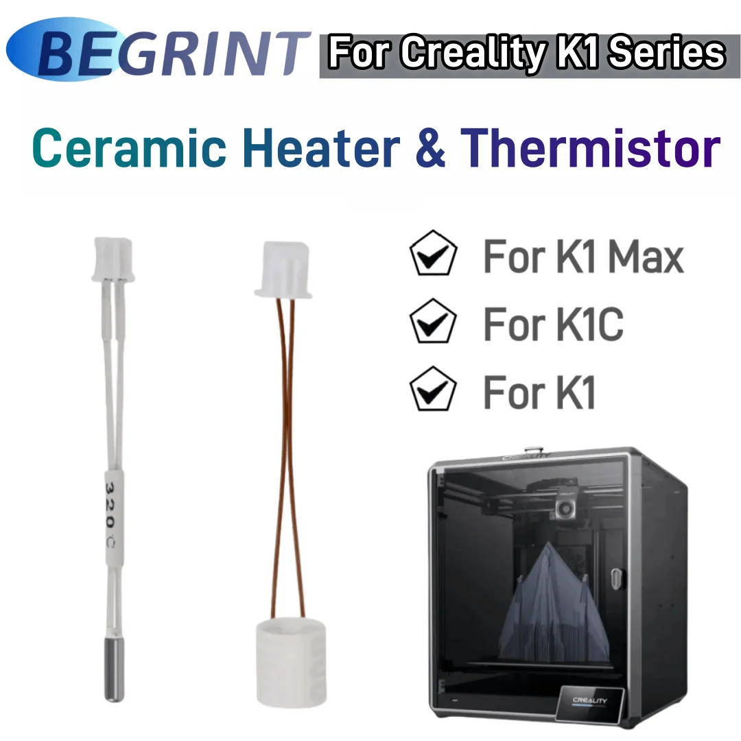 For Creality K1/ K1 Max Ceramic Heater Hotend Ceramic Heating Tube 24V 60W High Thermal Conductivity for K1C K1 MAX Creality 3D