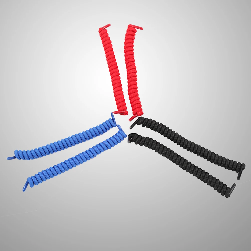 

6pcs Elastic Shoe Laces Set Rubber Silicone Stretchy Laces For Sneakers Sports Elderly (2 Black 2 Red 2 Blue)