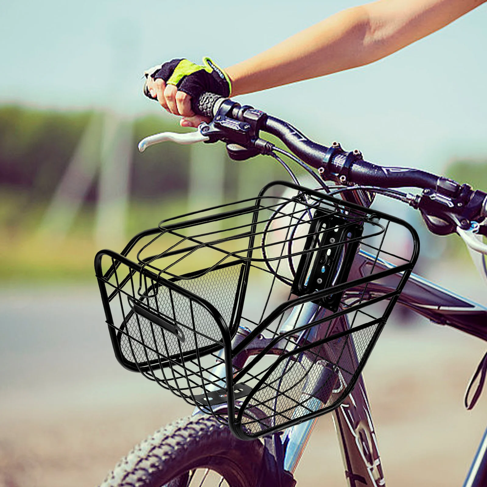 

Thicken Metal Durable Bike Metal Scooter Front Basket Basket Sturdy Front Bicycle Baskets Smooth Anti Scratch Long Use