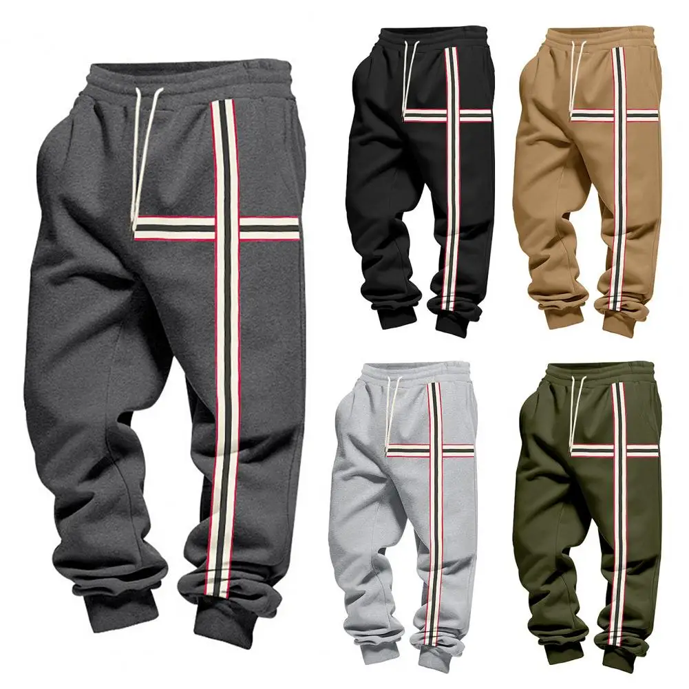 

Мужские спортивные штаны Мужские брюки Спортивные штаны со средней посадкой Бегуны с усиленными карманами на шнурке Бархатная подкладка Эластичные спортивные штаны Мужские джоггеры