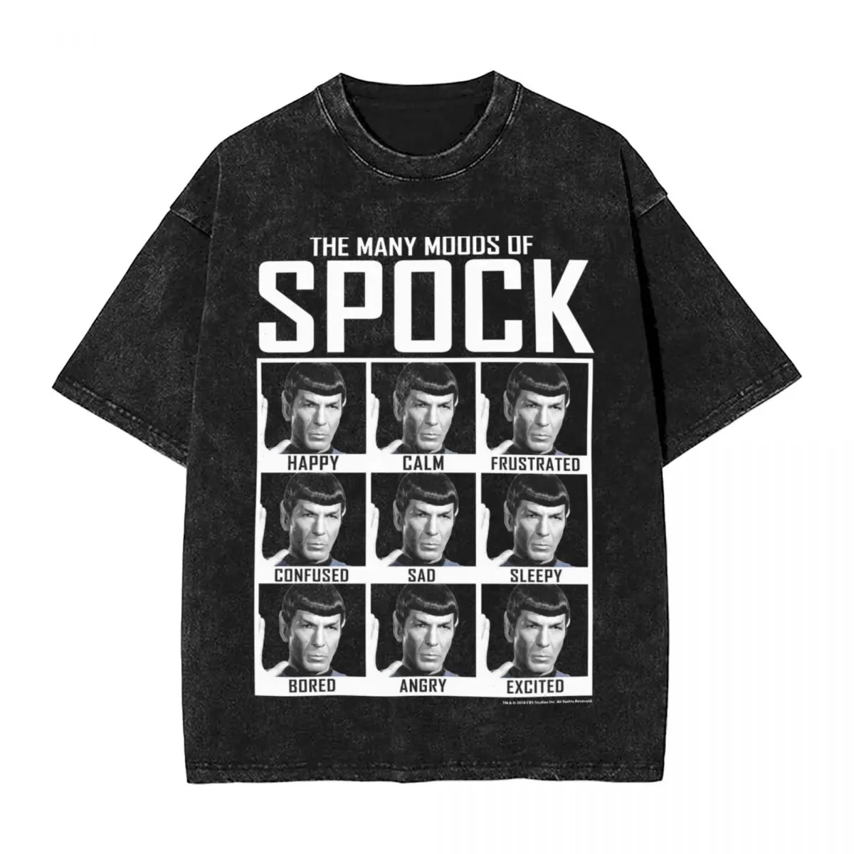 Stars-Treks Moods Of Spock Washed T Shirt Streetwear Hip Hop Fashion T-Shirts Tee Shirt for Men Women Oversize Summer