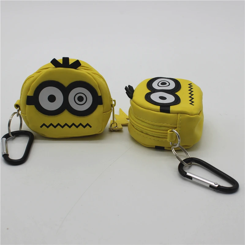 2piece per lot Despicable Me the Minions Storage Bag  Kawaii Minions keychain pendant Anime Cosmetic plush toy