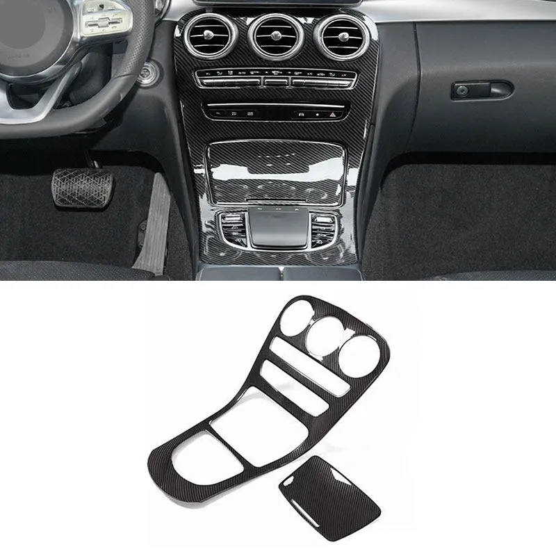 For Mercedes Benz C GLC Class W205 X253 2019 2020 2021 Car Interior Center Console Gear Shift Panel Frame Protective Cover Trim
