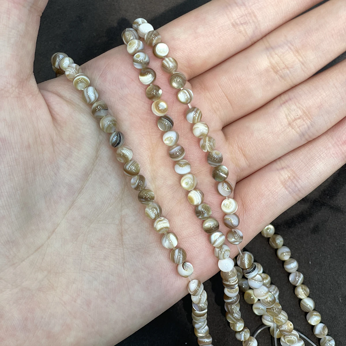 DIY Muschel-Isolationsperlen Natürliche Meerwasser-Muschelperlen 5-6mm für Schmuckherstellung DIY Halskette Armband Ohrringe Ketten Zubehör – Detail 4