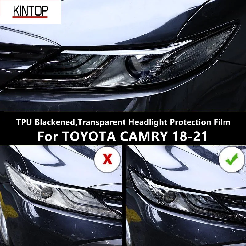 

For TOYOTA CAMRY 18-21 TPU Blackened,Transparent Headlight Protective Film, Headlight Protection,Film Modification