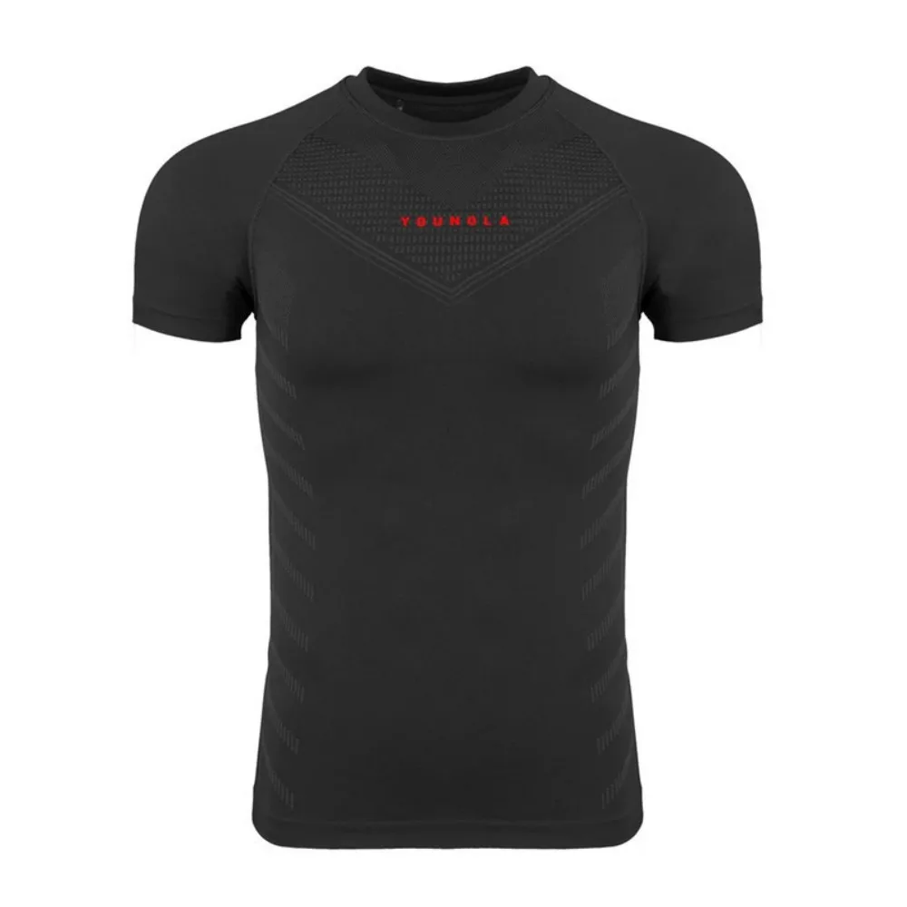 Gym Sports T-shirts Training fitness Men T-shirts Quick breathable elastic tight clothing Basketball tops Short Sleeves T-shirts