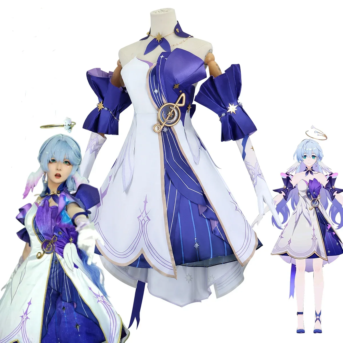 

Robin Cosplay Game Honkai Star Rail Robin Cosplay Costume Anime 3D Print Dresses Wig Role Play Uniform Full Set for Women Girls