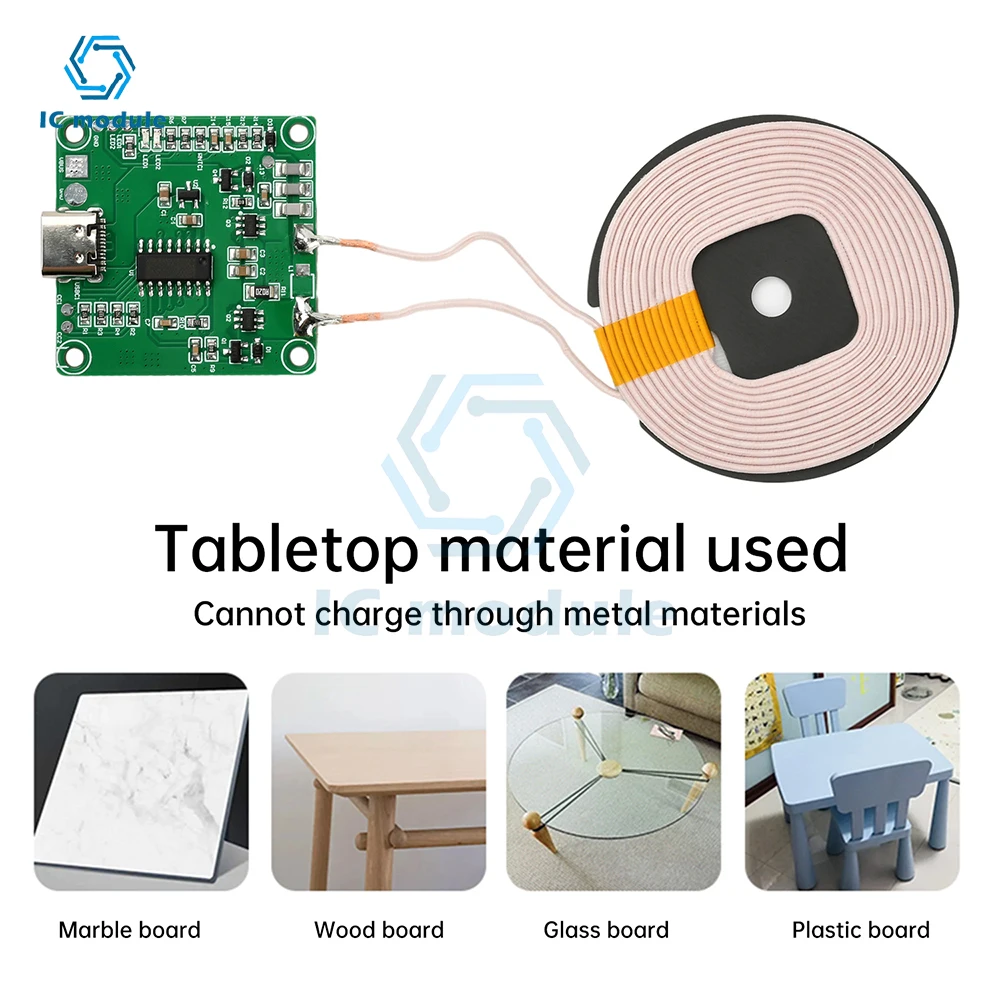 DC 5V 9V 12V 15W Wireless Charging Module Transmitter Module Coil Circuit Board Fast Charging Wireless Charger PCBA DIY Parts