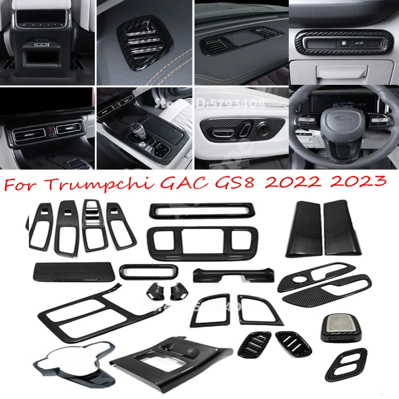 For GAC Trumpchi GS8 2022 2023 Window Control Switch Seat Adjust Panel Gear Cup Holder Front Rear Air Outlet Decorative Cover