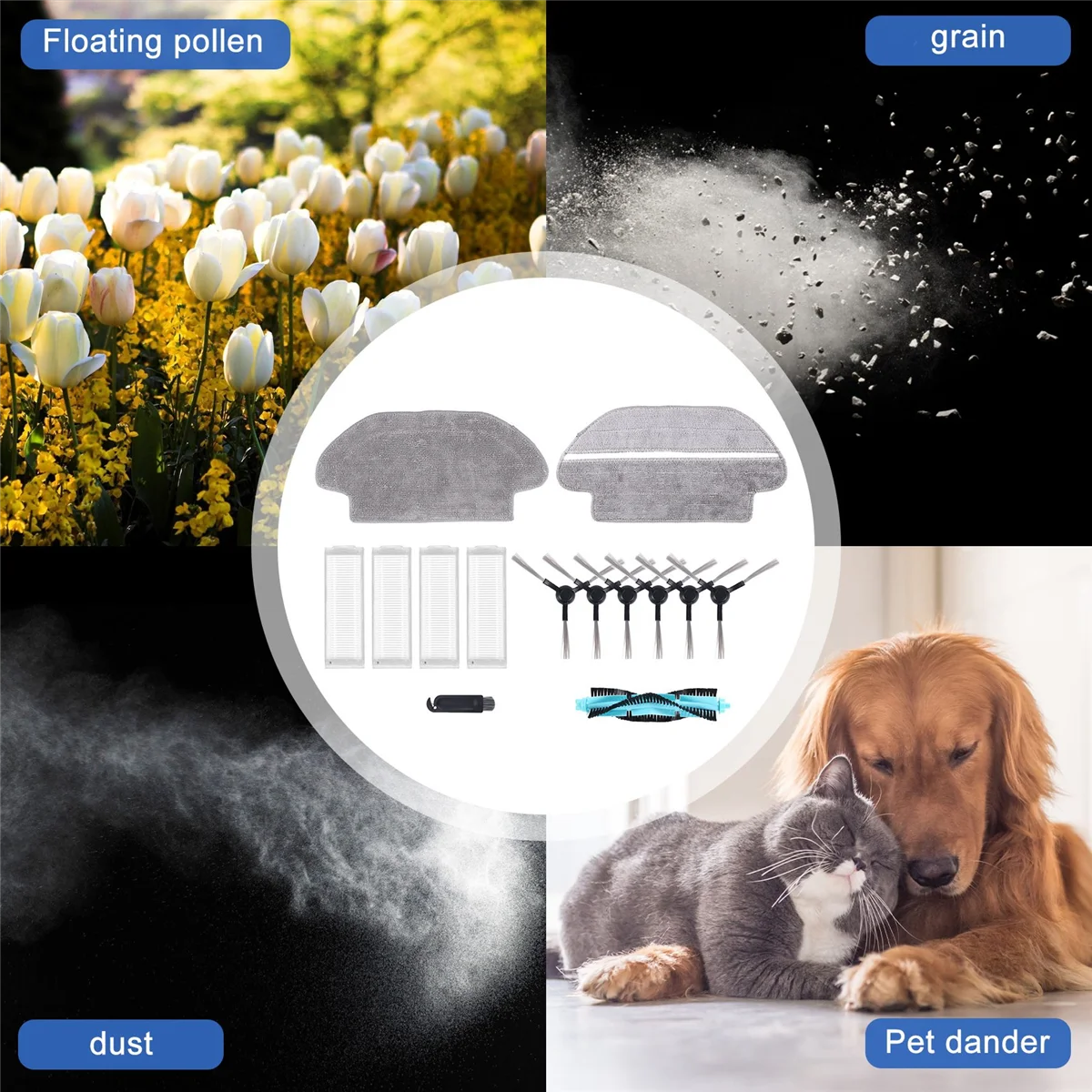 A66T فرشاة الخرق الأسطوانة فلتر HEPA ل Xiaomi Mop P Viomi V2 Pro V3 SE V-RVCLM21B اكسسوارات جهاز آلي لتنظيف الأتربة أجزاء