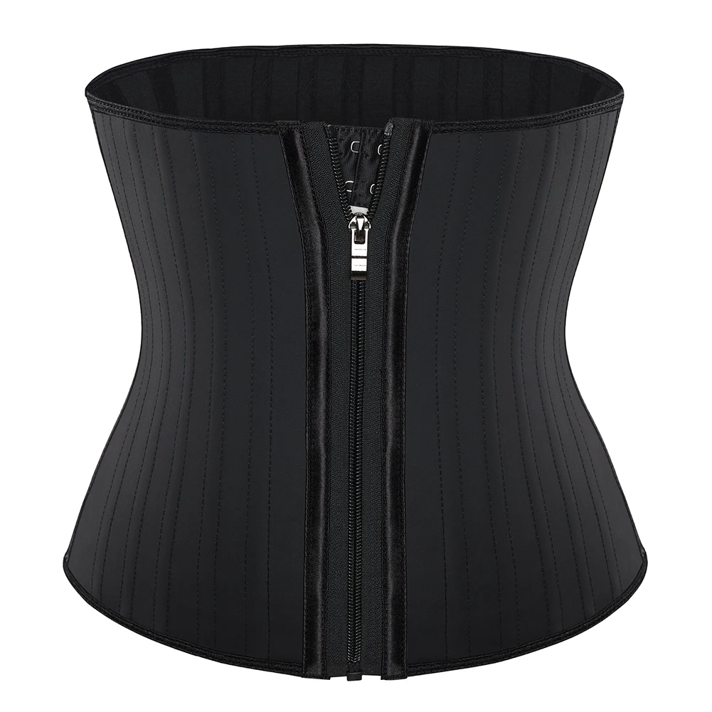 

Plus Size XS To 6XL Latex Rubber Zip Sheath Gaine Sport Girdles 25 Steel Boned Waist Trainer Corset Women Body Shapewear