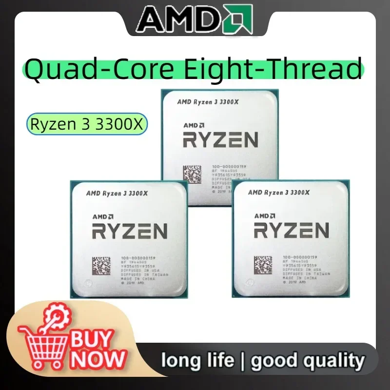 AMD Ryzen 3 3300X R3 3300X 3.8 GHz Quad-Core Eight-Thread 65W CPU Processor L3=16M 100-000000159 Socket AM4 65W