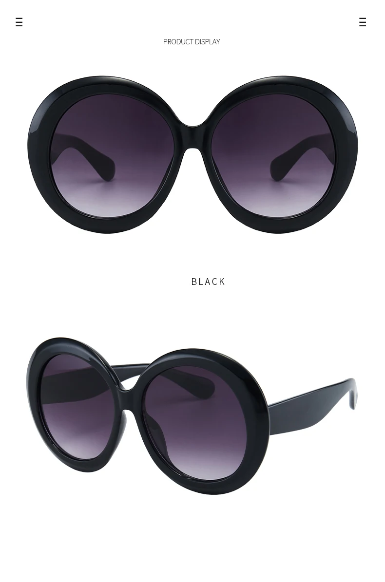 Retro große runde Rahmen Sonnenbrille Dame übergroße modische Street View Sonnenbrille Beach Resort Sonnenbrille – Detail 4