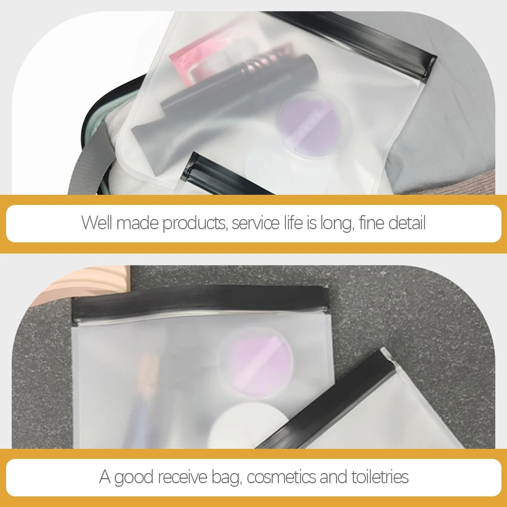 

3pcs Waterproof PEVA Makeup Bags Transparent Small Clear Travel Toiletry Pouches Portable Storage Bags
