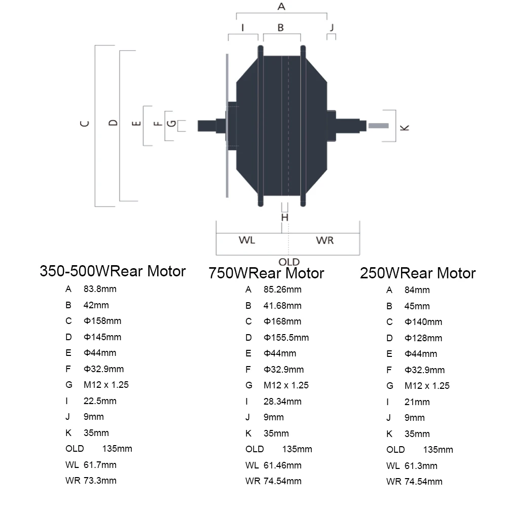 E-bike Gear Rear Hub Motor 36V 250W 350W 48V 500W 750W High Speed Brushless Electirc Bicycle Rear Wheel Drive PASIONEBIKE