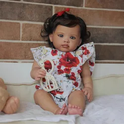 Lifelike Silicone Newborn Doll, Soft Touch, Cuddly Baby Awake Toddler, Kids Toy Gift, High Quality, 22
