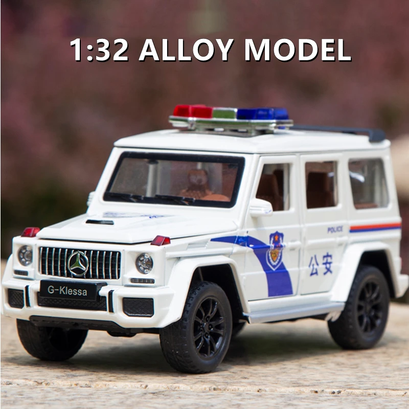 

1:32 G65 G63 Alloy Car Model Diecasts Metal Police Toy Off-road Vehicles Car Model Simulation Sound Light Collection Gift