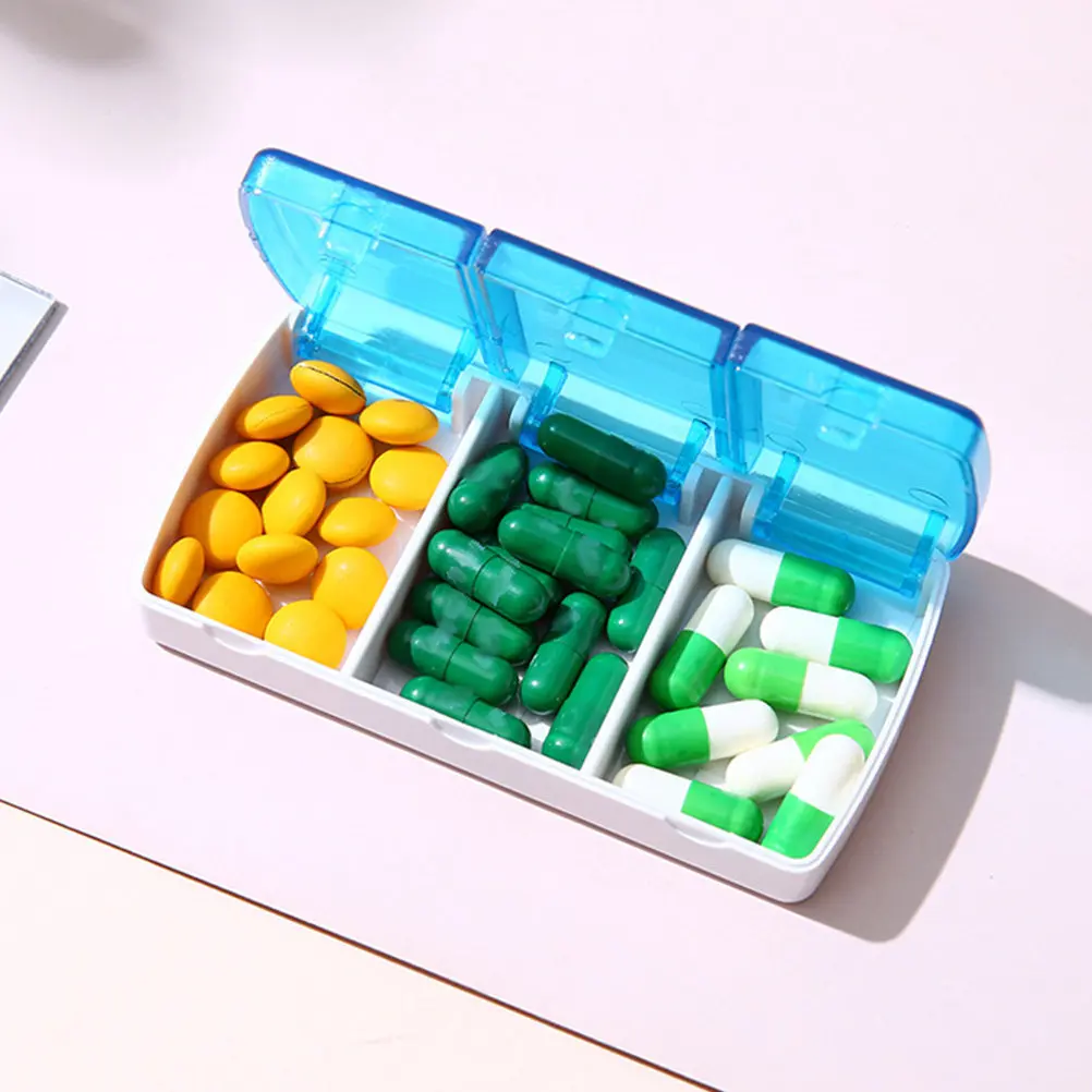 Lightweight Portable Pill Box Small Plastic Medicine Organizer for Travel Business Trip 3 Times A Day Dispenser Compact Storage