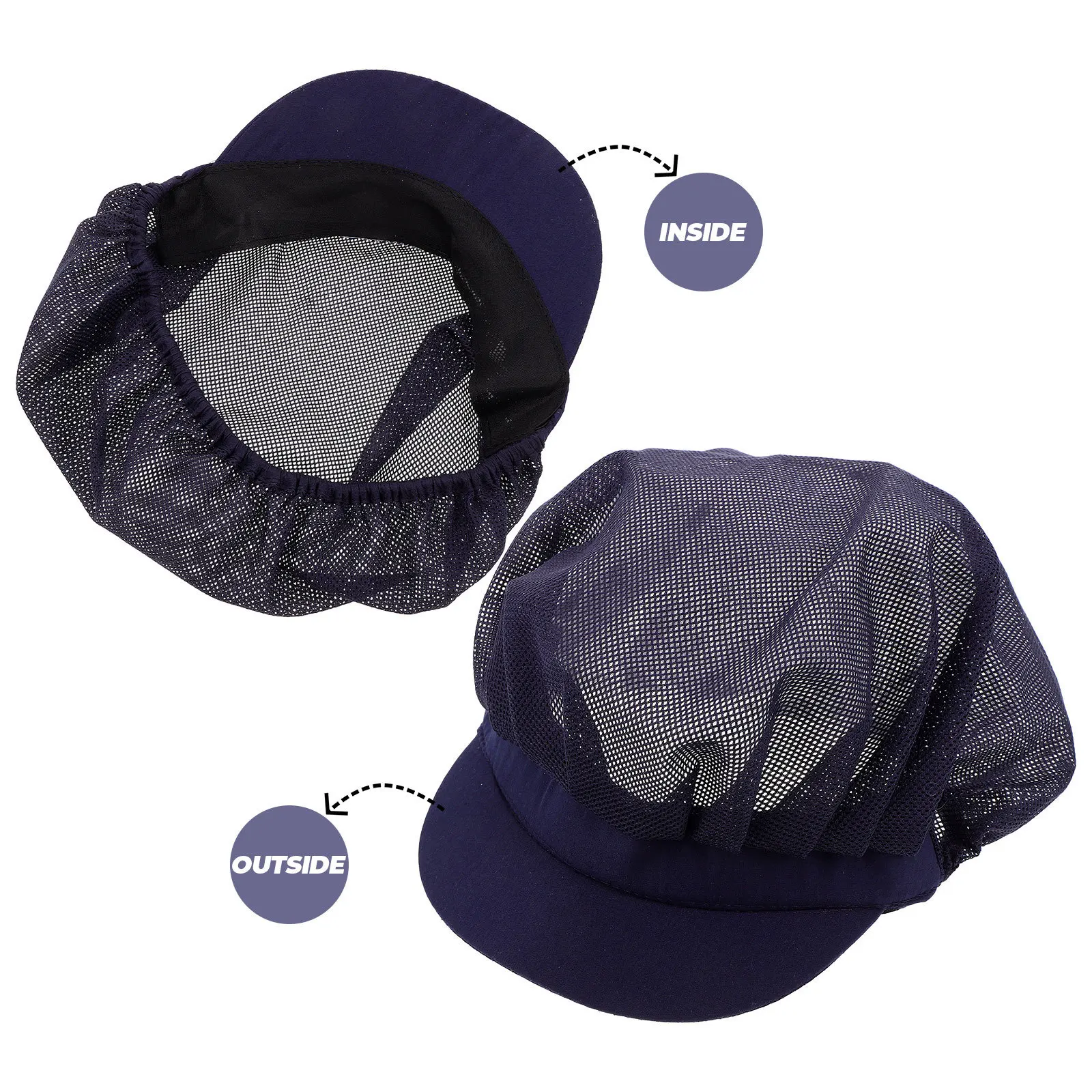 5 個の通気性のあるメッシュキッチンクッキングキャップユニセックス調節可能なシェフハット男性女性フードサービスヘアネットケータリングベーカリー用