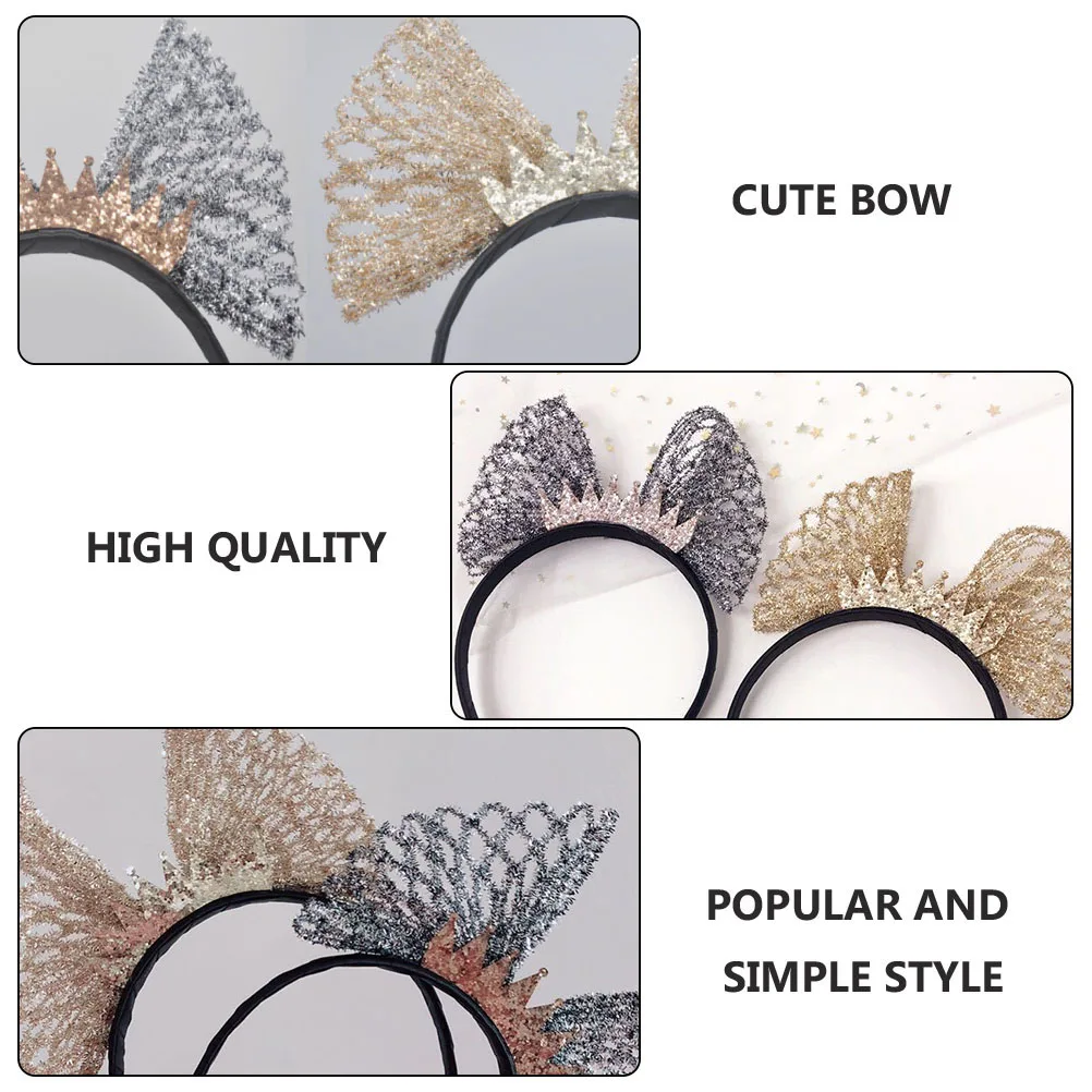 

Crown Headband Hair Accessories for Girls Fashion Hairwear Creative Clasp Party Hoop Fabric Bowknot Accessory Child Kids