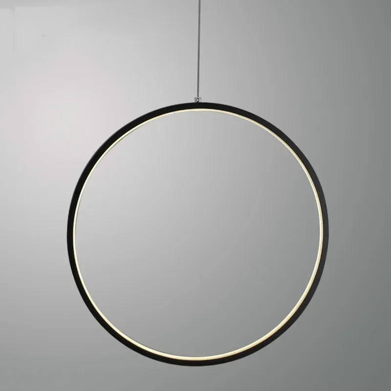 Modern Minimalist LED Pendant Light Restaurant Tea Room Circular Circle Single Head Aluminum Room Decoration  Pendant Lights