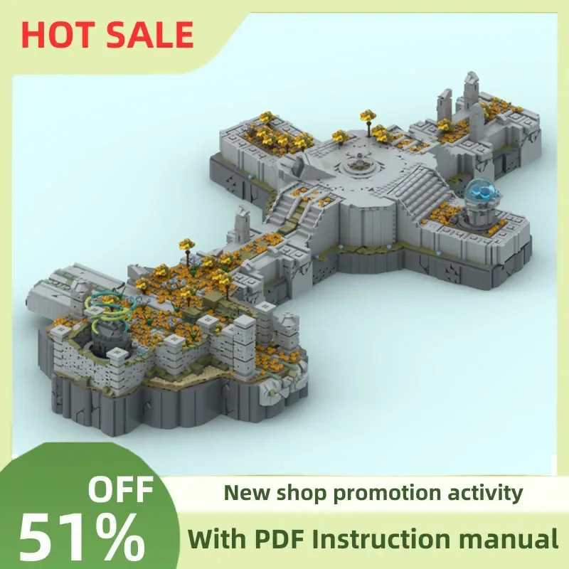 

New Hot Famous Zeldaed Game Series Gerudo Sky Archipelago Moc Street View Model Building Blocks Diy Creative Ideas Kid Toy Gift
