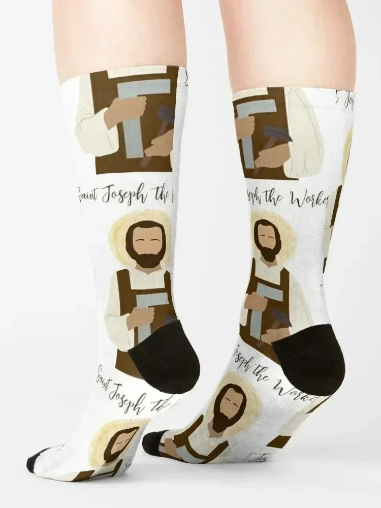 جوارب سانت جوزيف ذا ووركر للأطفال ملونة لكرة السلة للعام الجديد جوارب نسائية للرجال