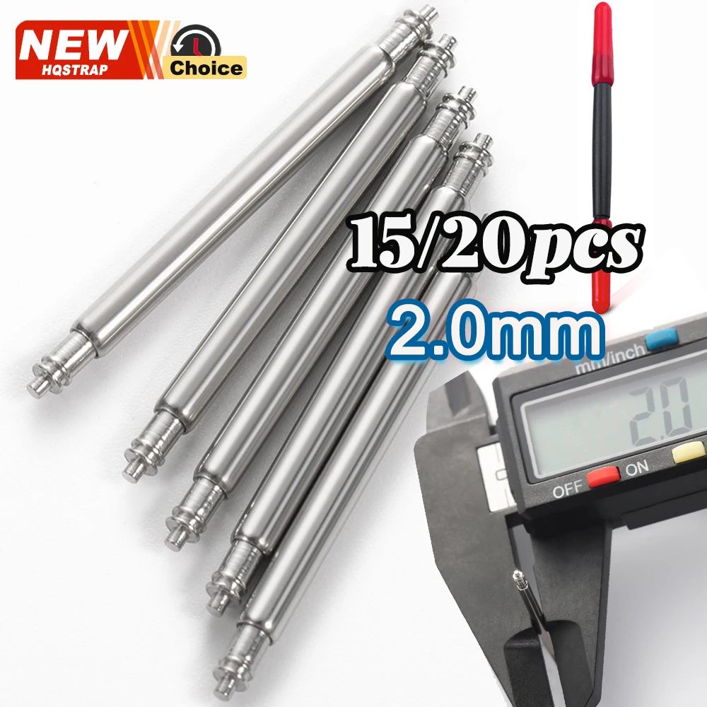 15/20pcs Spring Bar 2mm Diameter Strainless Steel Spring Bars 16mm 18mm 20mm 22mm 24mm Watchband Strap Metal Link Pin with Tool